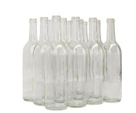 **PICK UP ONLY**  750mL CLEAR BORDEAUX FLAT BOTTOM BOTTLES 12/CASE OR EACH