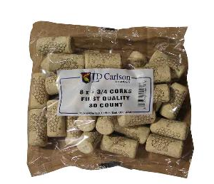 8 X 1 3/4 FIRST QUALITY STRAIGHT WINE CORKS 44 X 22mm